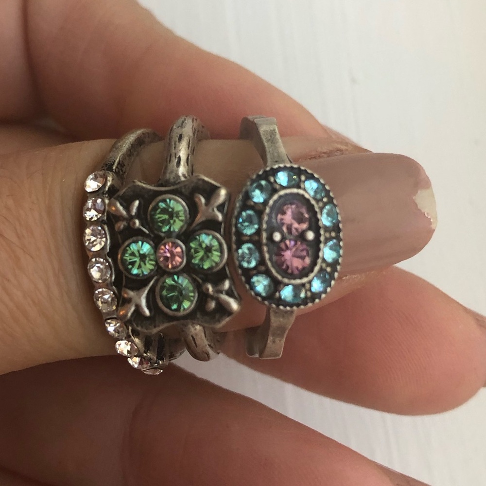 Set of 3 Colorful Stone Rings- NWT